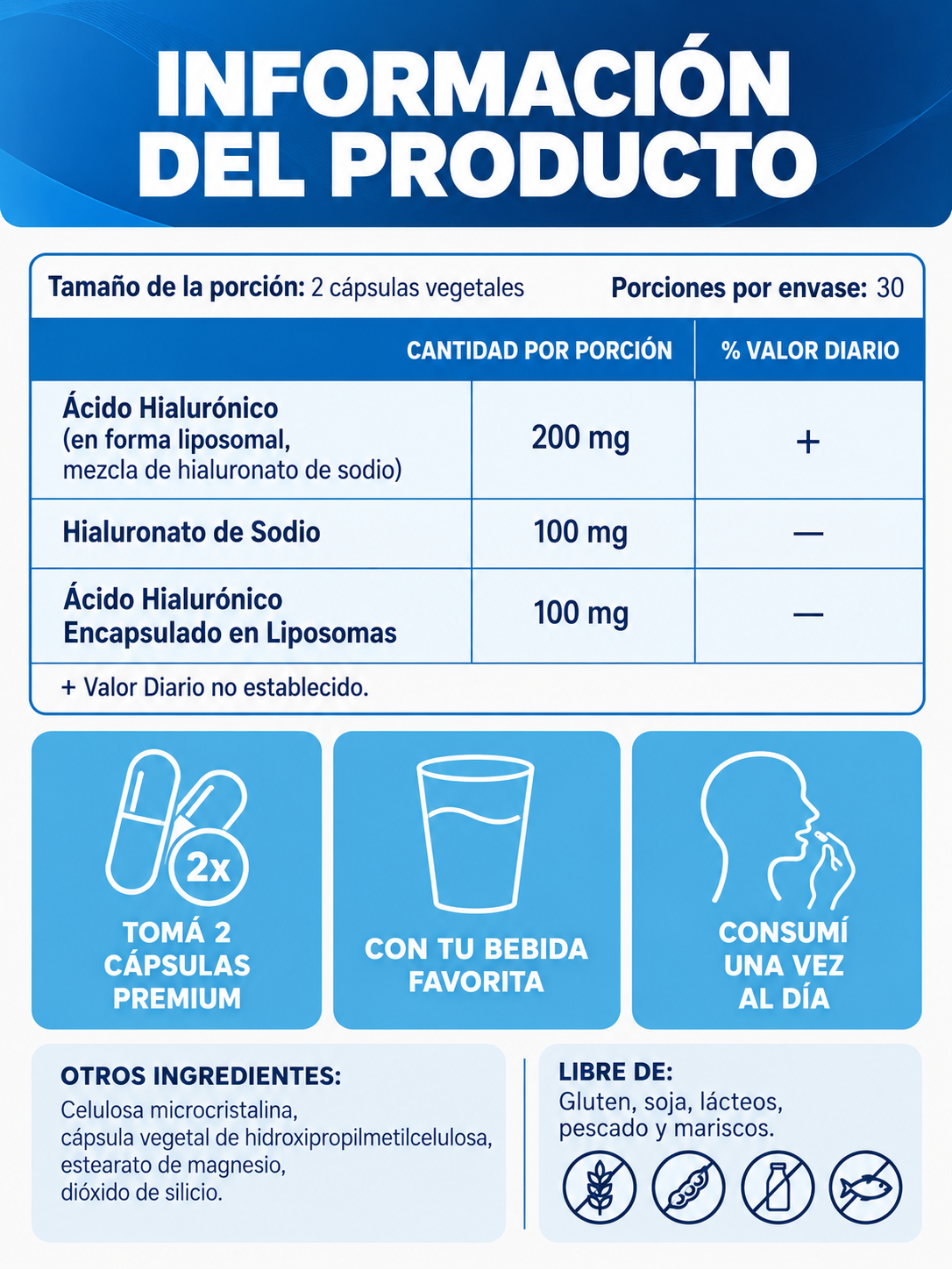 LYNVIA® Ácido Hialurónico Liposomal — 60 Cápsulas