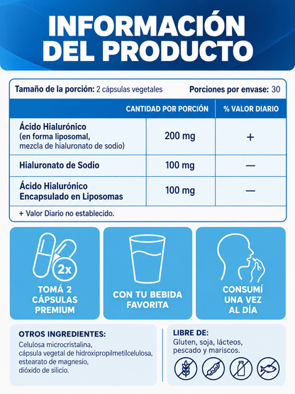LYNVIA® Ácido Hialurónico Liposomal — 60 Cápsulas