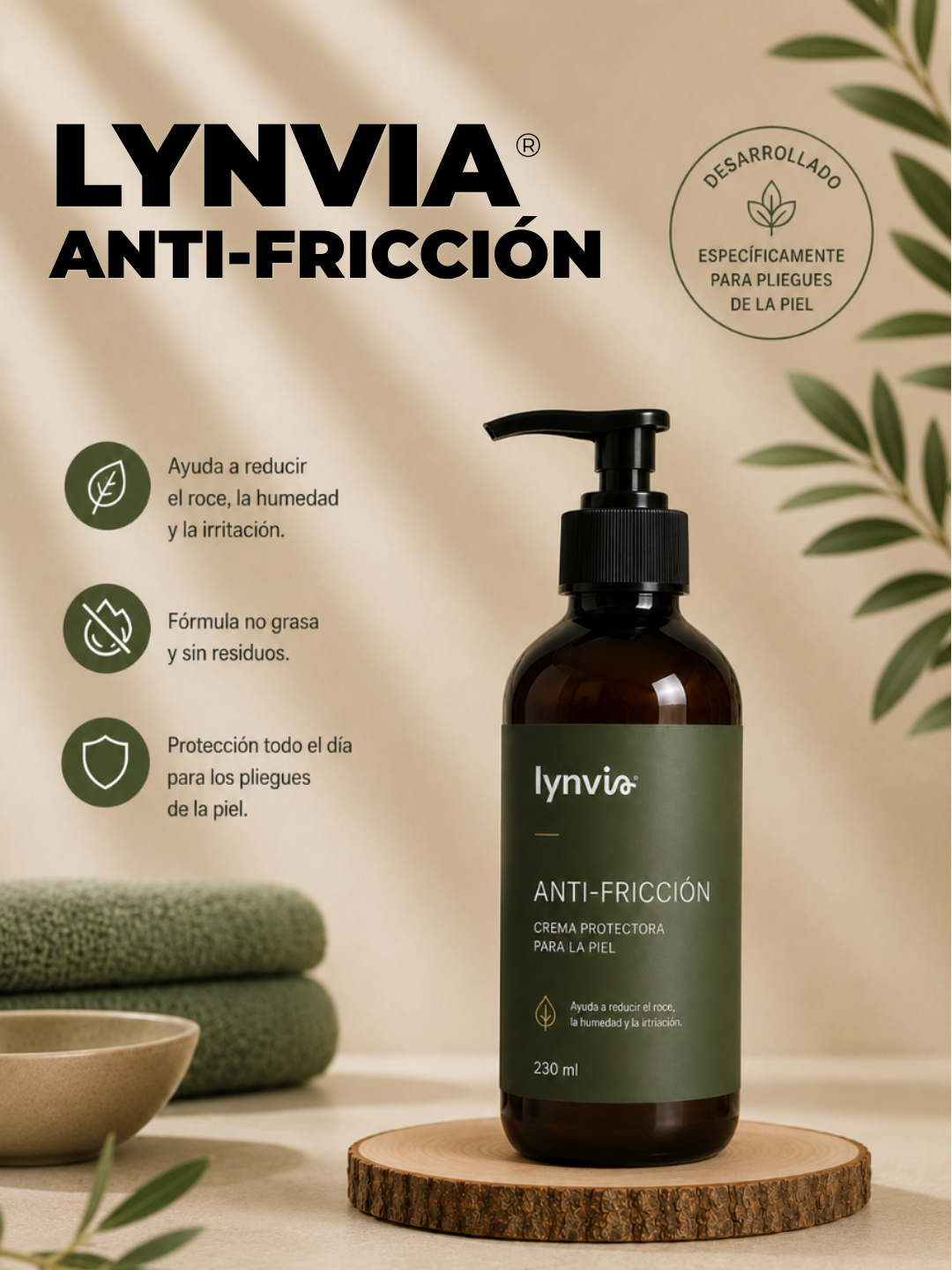 LYNVIA ANTI-FRICCIÓN® Crema Protectora para la Piel 230 ml
