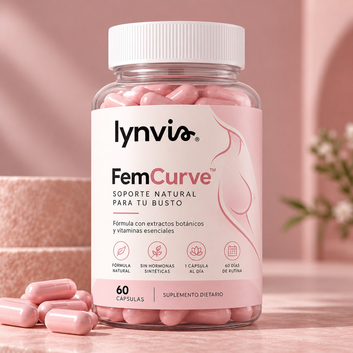 FemCurve™ — Cápsulas para acompañar la forma, firmeza y plenitud natural de tu busto