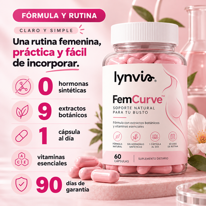 FemCurve™ — Cápsulas para acompañar la forma, firmeza y plenitud natural de tu busto